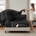 thumbnail image 4 of Flymme King Size Comforter Set 7 Pieces Pintuck Bed in a Bag Black Comforter King Pinch Pleat Soft Microfiber Bedding Set for All Season, 4 of 9