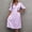 ZA Purple, variant on LINGLANG Comfort Nightgown for Women Cap Sleeve Pleated House Dress Soft Mid Length Nightshirt Nightdress Sleepwear Black One Size