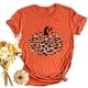 thumbnail image 2 of Camisa de calabaza para mujer, camisetas gráficas de leopardo a cuadros para mujer, divertida y bonita camisa de manga corta para otoño, camisetas de regalo de Acción de Gracias Pompotops  hfajkhk123945, 2 of 9