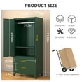 thumbnail image 7 of Modern Armoire Wardrobe Closet, 71" Armoire with 2 Doors & 2 Drawers, Metal Storage Cabinet with Drawers and Hanging Rod, Metal Closet Organizers for Home, Office,Gym(Green), 7 of 7