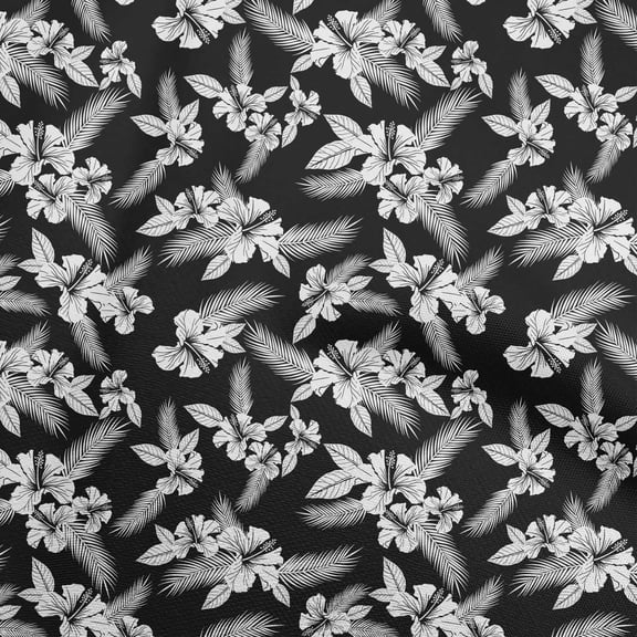 oneOone Polyester Spandex Black Fabric Tropical Sewing Fabric By The Yard Printed Diy Clothing Sewing Supplies 56 Inch Wide