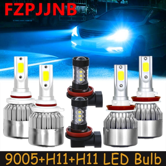 FZPJJNB for Honda Pilot 2006-2018 6x Combo LED Headlight Fog Lights Bulbs,9005+H11+H11,Ice Blue,C6,C01