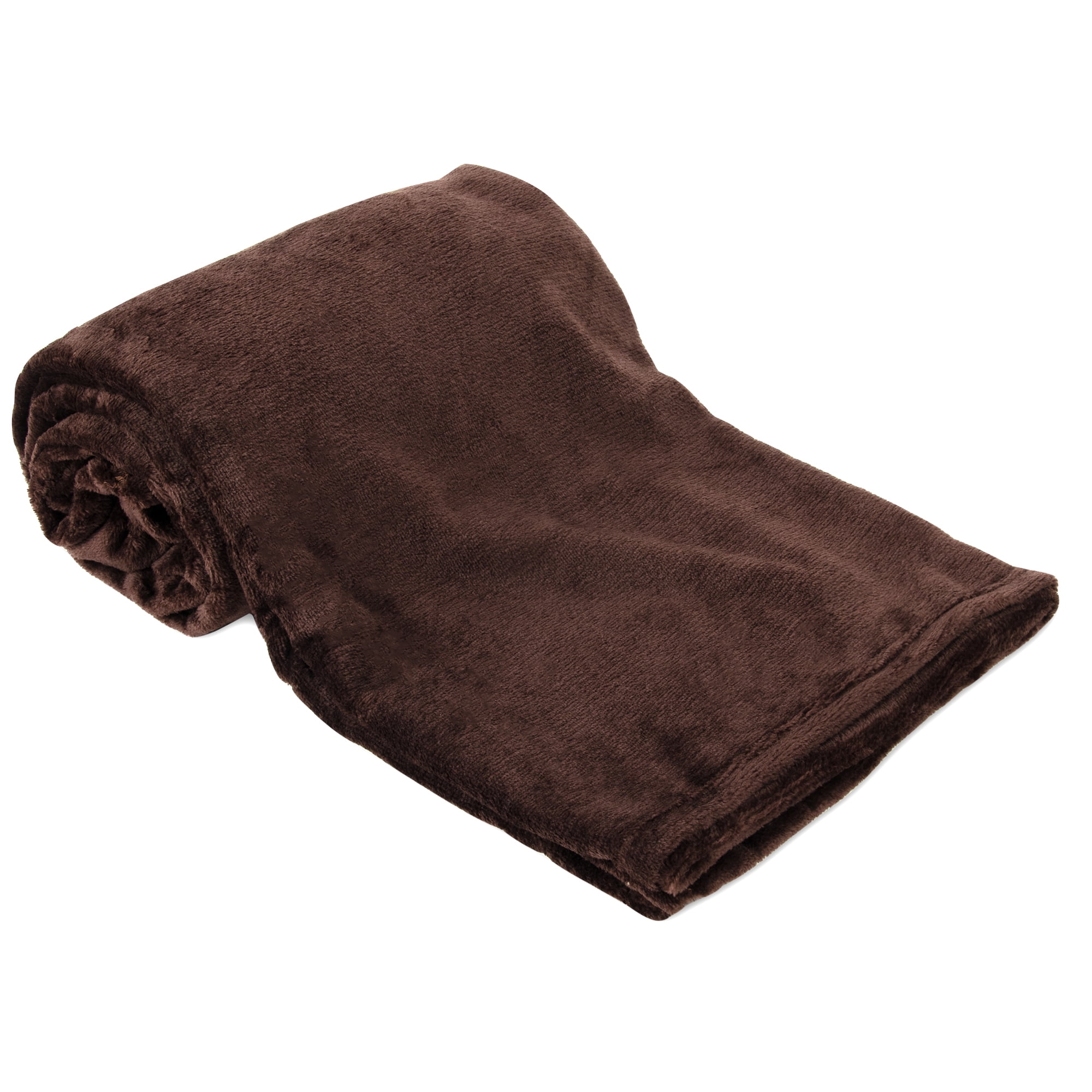 24 Pack of Bulk Wholesale Soft Cozy Plush 60”L x 50”W Lightweight Reversible Microfiber Sherpa Throw Blankets for Adults, Kids, Pets, Beds, Couches and Loveseats in Chocolate Brown