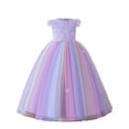 thumbnail image 4 of LYHaoo Girls Dress Gown With Bow Party Pageant Tutu Festival For Holiday Performance，Princess Casual Dresses Sizes 7-8 Years Purple, 4 of 7