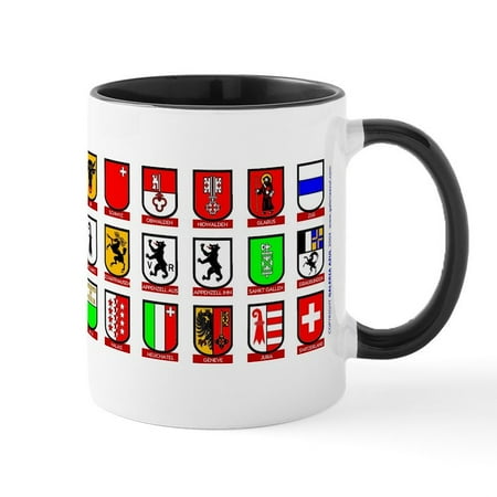 

CafePress - Switzerland: Heraldic Mug Of The Cantons - 11 oz Ceramic Mug - Novelty Coffee Tea Cup