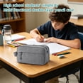 thumbnail image 4 of Large Capacity Pencil Case 3Compartments, Pencil Pouch Bag with Zipper Portable Handle, Pen Case Bag Stationery Organizer for Office College School Adults Teen Girls Boys Men Women,, 4 of 5