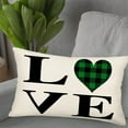thumbnail image 5 of St Patrick‘s Day Love Clover Pillow Cover Green Black Buffalo Plaid Check Shamrocks Home Spring Holiday Farmhouse Decorative Throw Lumbar Pillow Covers 12x20 Inch Cushion Case, 5 of 6