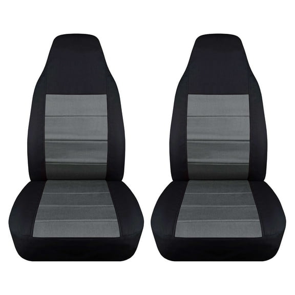 C4S-DC98-Designcovers Fits 1982-1992 Chevy Camaro Cotton Seat Covers: Black and Charcoal
