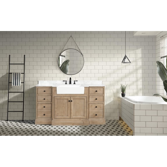 Ari Kitchen & Bath Kelly 60" Solid Wood Bathroom Vanity in Weathered Fir