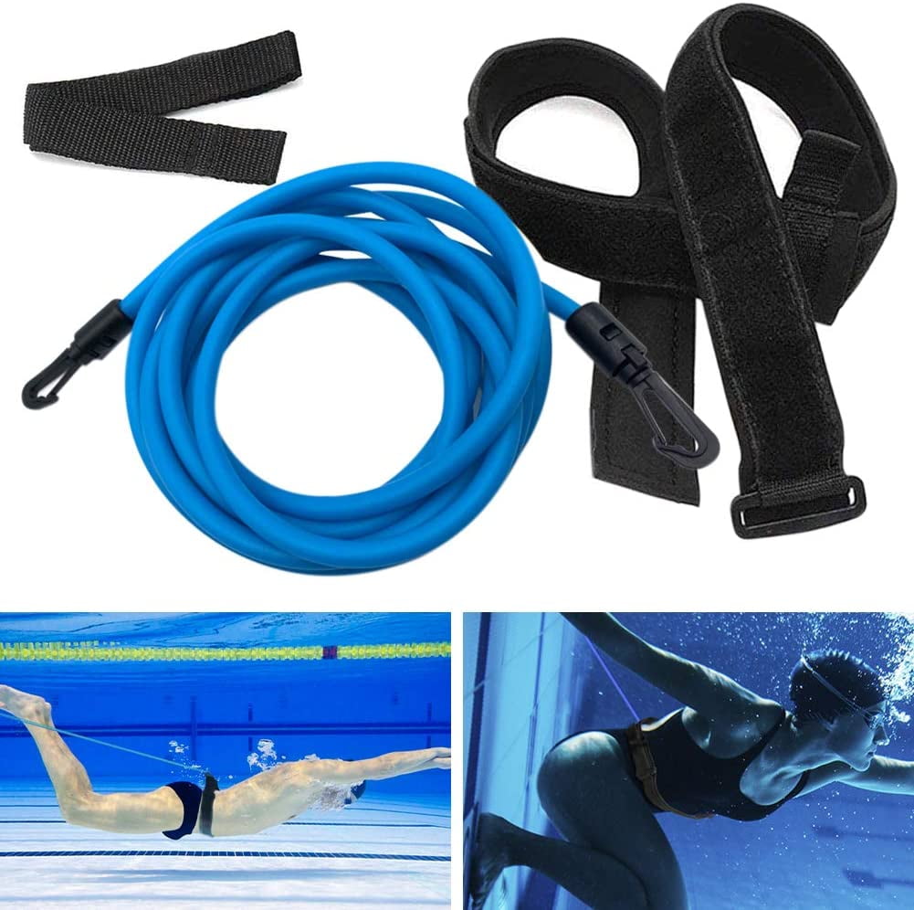 Swim Training Belt Swimming Ankle   Band Safety Leash Exerciser Tether 