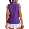 thumbnail image 5 of LEKODE Womens Golf Shirt Sleeveless UPF 50+ Polo Shirts Collared Tennis Tops V Neck Athletic Workout Tank Quick Dry Purple S, 5 of 9
