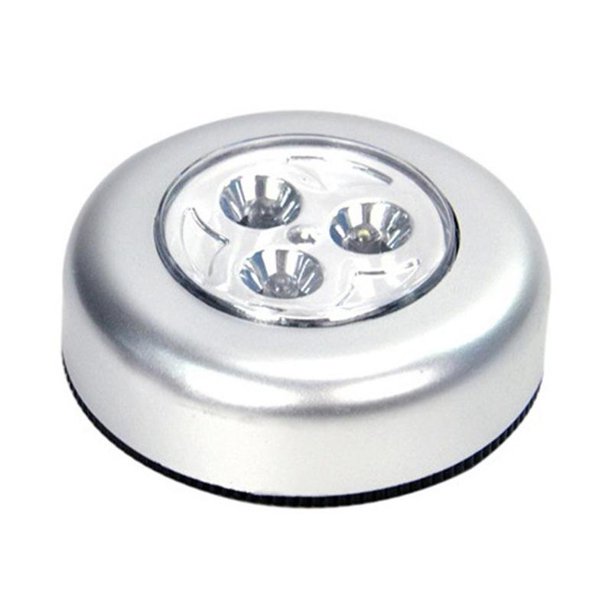 3 LED Push On Off Light Self Stick On Click Battery Button