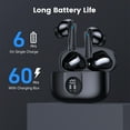 thumbnail image 5 of VEAT00L P91 Wireless Earbuds, Bluetooth Headphones V5.4 Stereo Ear buds with Noise Cancelling Mics, 60H Playback Mini Case with Dual LED Display, IP7 Waterproof in-Ear Earphones for Android iOS, 5 of 9