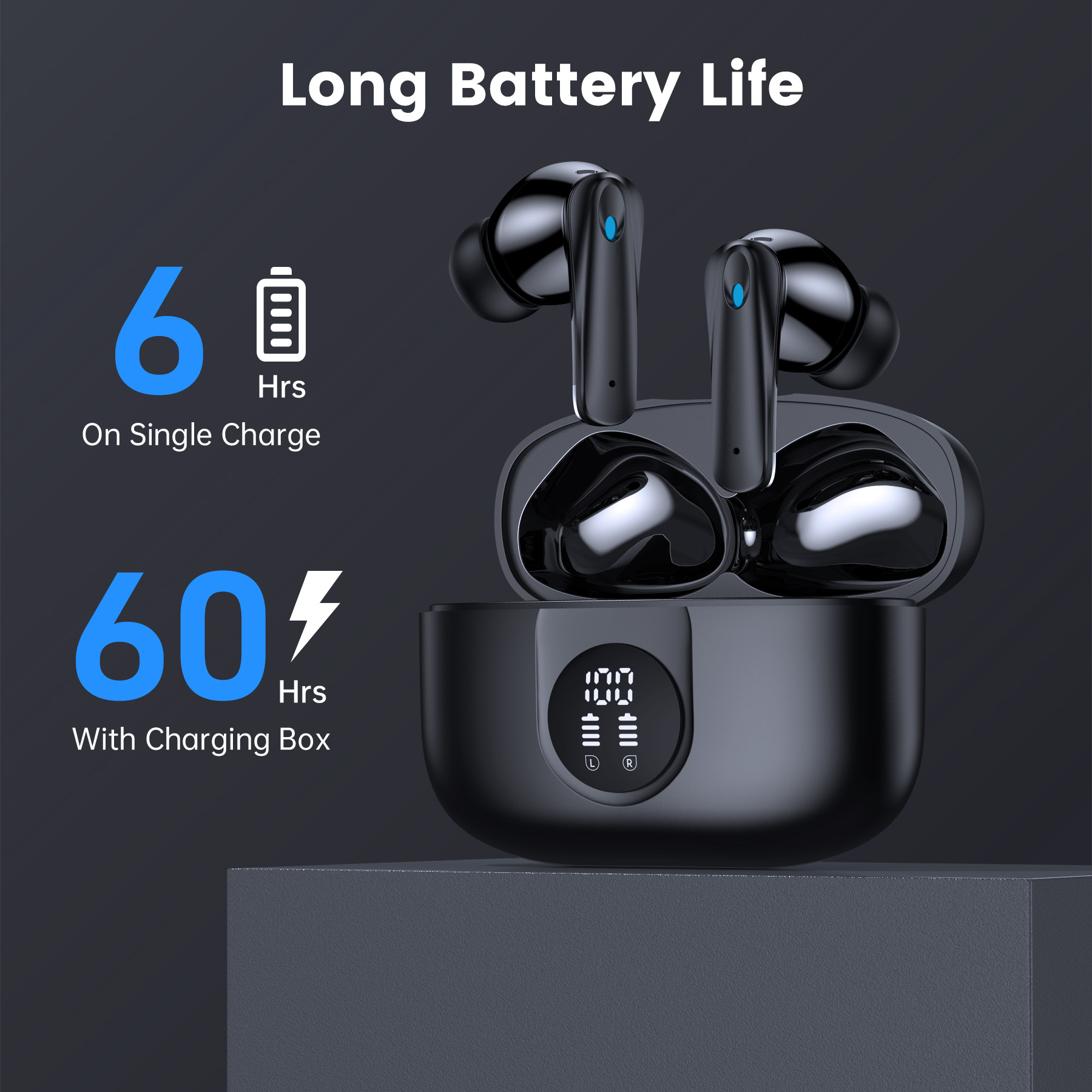 VEAT00L P91 Wireless Earbuds, Bluetooth 5.4, Black photo 4