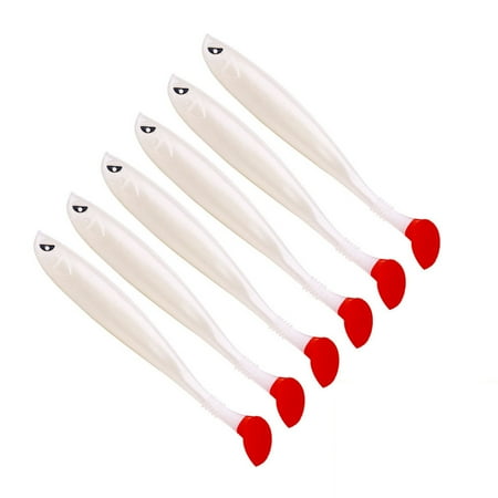ASKMZ Soft Bait Fishing Lure Set 6Pcs Simulation T-Tail Swimbait Reusable Bionic Bait for Freshwater and Saltwater