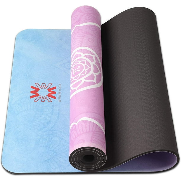 KSCD 4W Suede TPE Yoga Mat, Eco Friendly Non Slip Yoga Mats with