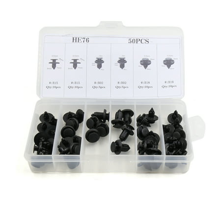 50pcs 3 Type Bumper Retainer Clips Assortment w Fastener Remover for