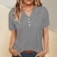 thumbnail image 2 of Vestidos Casuales Para Mujer, Blusas De Mujer De Moda Camisa de botones lisa de moda para mujer, blusa holgada con cuello en V para mujer, 2 of 7