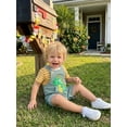 thumbnail image 3 of BemeyourBBs Newborn Baby Summer Clothes Infant Baby Boys Dinosaur Elephant Outfit Casual Loose Striped Short Sleeve T Shirt Tops and Animal Embroidered Overalls Jumpsuit Suspender Pants Set, 3 of 9