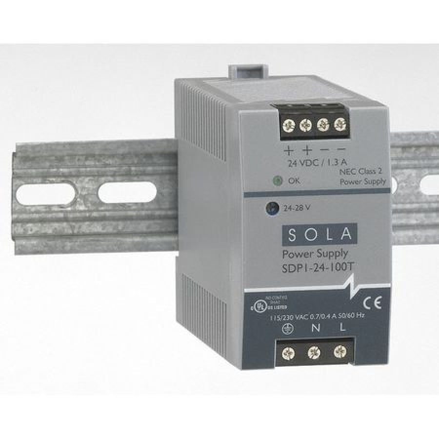 Sola/Hevi-Duty SDP2-24-100T DIN Rail DC Power Supply – 24-28VDC, 2.1A, 85-264VAC Input, Industrial Grade
