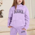 thumbnail image 2 of Gelikeya Mama's Baby Girls Outfits Toddler Clothes Long Sleeve Hooded Sweatshirt Sweatpants 2pcs Clothing Sets 1-9Y (Purple, 2-3 Years), 2 of 5