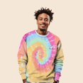thumbnail image 4 of Dalix Ghost Embroidered Washed Crewneck Sweatshirt Fleece Cotton Mens in Tie Dye Rainbow L Large, 4 of 5
