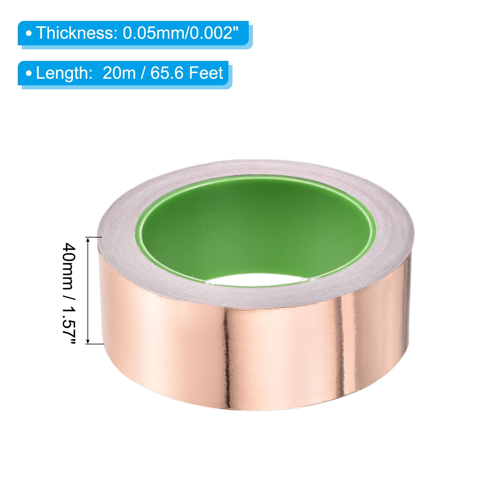 Copper Foil Tape 1.57 inch x 66 Feet 0.05mm Thick Double Sided Conductive