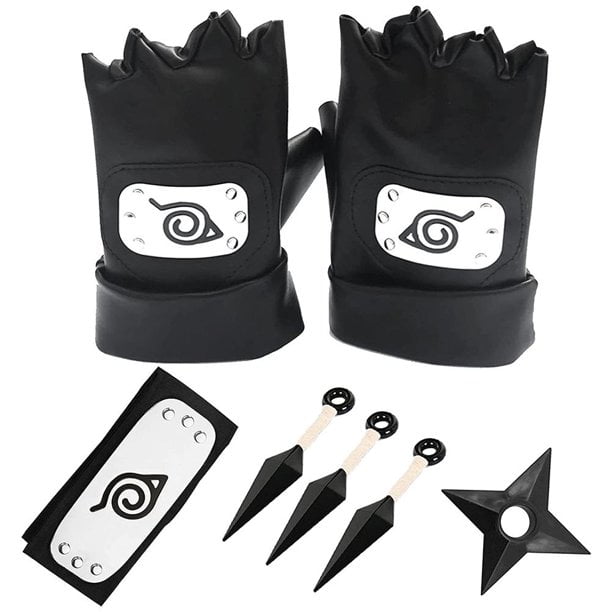 Cosplay Anime Headband Metal Set Suitable for Adults and Kids Black + White Leaf Village Ninja Headband & Ninja Props Kunai Plastic Toy & Plastic Shuriken Toy Play Kakashis Accessory Set Cosplay Anime Headband Metal Set Suitable for Adults and Kids Black + White Leaf Village Ninja Headband & Ninja Props Kunai Plastic Toy & Plastic Shuriken Toy Play Kakashis Accessory Set