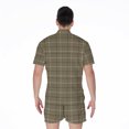 thumbnail image 2 of Sage Green Tattersall Pattern Short Sleeve Men'S Rompers Casual Summer Jumpsuits Outfit, 2 of 4