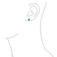 thumbnail image 3 of Ensemble de Boucles d'Oreilles à Boutons en Dôme Rond Turquoise Bleu Compressé Simple pour Femmes.925 Argent Sterling, 3 of 5