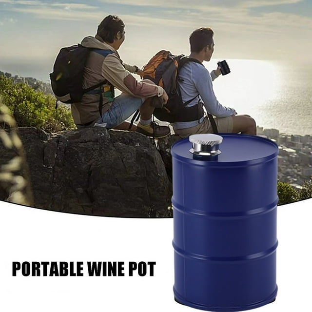 RKSTN Wine Pot Mini Wine Barrel Wine Decanter 750ml Capacity Wine Decanter Originality Wine Decanter Stainless Steel Cylindrical Wine Decanter Kitchen Gadgets
