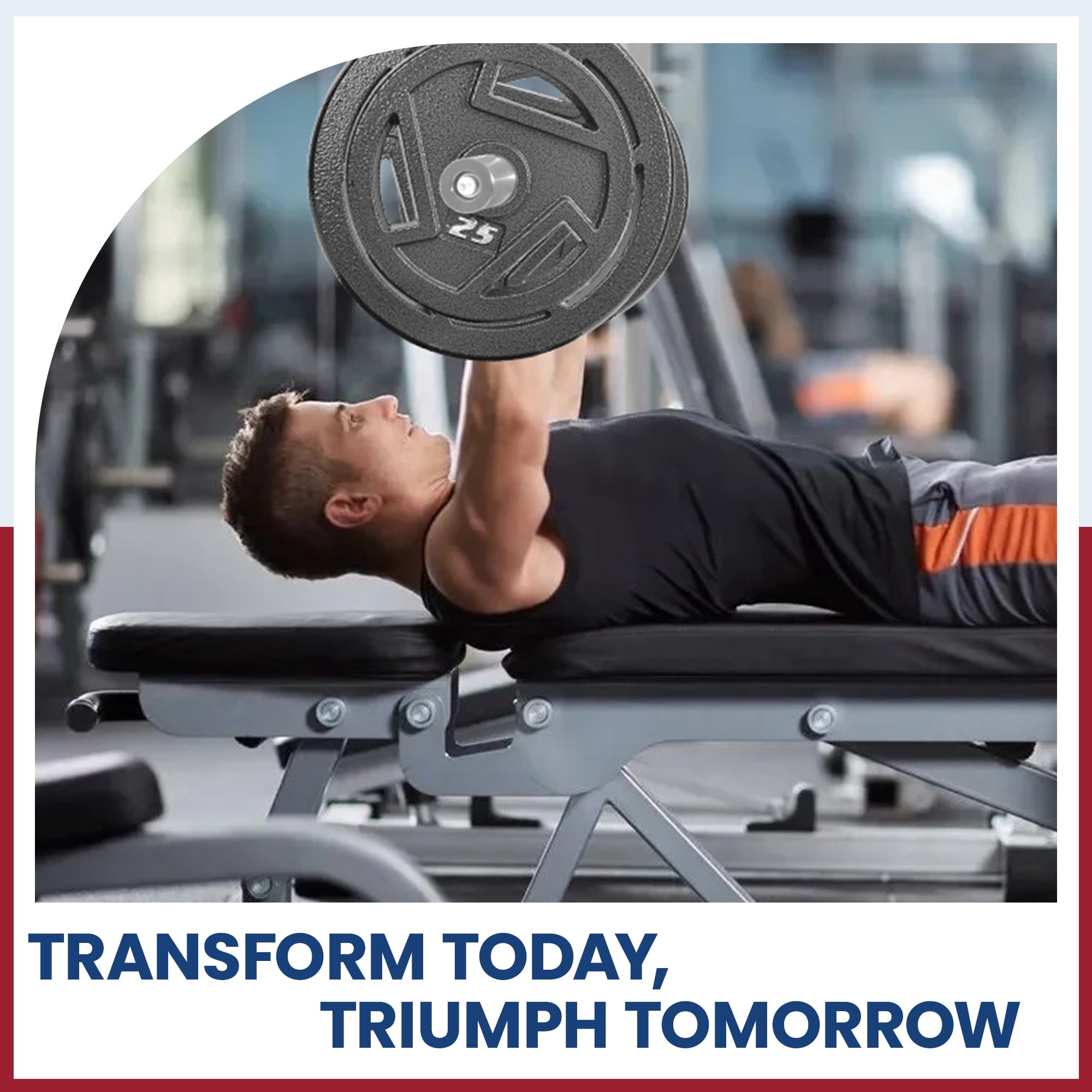 FlexWave Cast Iron Weight Plates, 2" Center Hole, Pair Set with 3-Grip Handles, Gray Rust-Resistant Finish