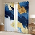 thumbnail image 2 of Manfei Modern Marble Pattern Black Out Curtains,Fulid Art Curtains Pack of 2 (42x63 Each),White Gold Blue Bedroom Curtains For Kids,Microfiber Bedroom Decor, 2 of 6