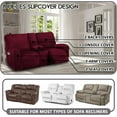 thumbnail image 2 of Reclining Love Seat with Middle Console Slipcover, 8-Piece Velvet Stretch Loveseat Reclining Sofa Covers, 2 seat Loveseat Recliner Cover, Thick, Soft, Washable, Loveseat Slipcovers, 2 of 10