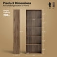 thumbnail image 3 of Yardi Yard 5-Shelf Storage Bookcase Modern Multi-Functional Display Cabinet Furniture-Walnut, Tall Bookshelf, Bookshelf for Living Room, Home Office, Bedroom, Balcony, 3 of 6