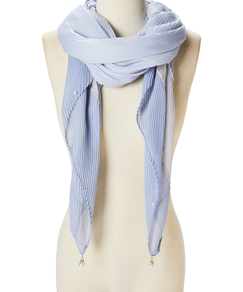 Hemisphere Summer Scarf natural white-lilac check pattern casual look Accessories Scarves Summer Scarfs 