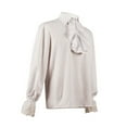 thumbnail image 5 of GigrtiJin Woman's Medieval Renaissance Steampunk Shirt Ruffle Long Sleeve Collar Solid Color Steampunk Pullover Tops, 5 of 5
