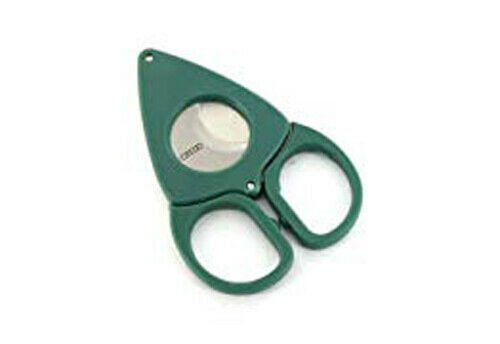 Green Credo Stainless Steel Double Blade XL Ring Gauge Cigar Cutter Scissor 1068 