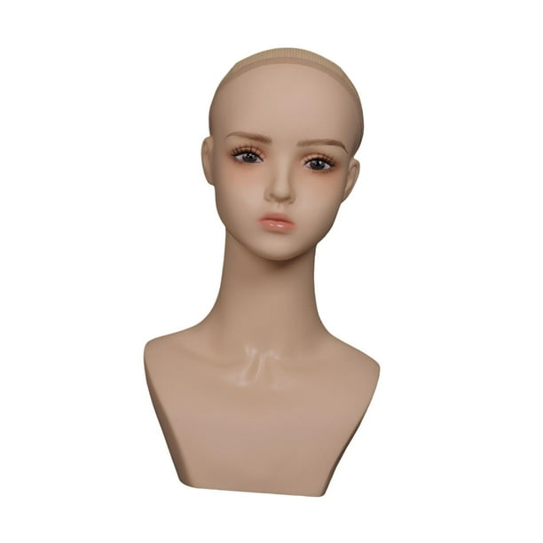 Maniquí femenino Fernando Soporte para peluca con cabeza de maniquí con maquillaje Estilo D