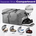 thumbnail image 5 of Fosmon Large Duffle Bag for Travel ,65L Foldable Duffle Bag Carry On Gym Bag Weekender Travel Bag With Shoe Compartment, Gray, 5 of 6