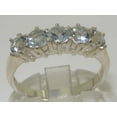 thumbnail image 4 of LBG English Made 14k White Gold Natural Aquamarine Womens Eternity Ring - 33 size options - Size 5.75, 4 of 9