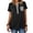 Black, variant on PATLOLLAV Summer Tops Womens Button Short Sleeve Solid Casual Loose Sports Outdoor T Shirts