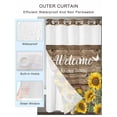 thumbnail image 2 of No Hook Cloth Fabric Shower Curtain with Snap in Liner, Home Sunflower Waterproof Shower Curtains Set with See Through Top Window, Farmhouse Vintage Brown Wood Grain Bath Curtains Shower 72"x72", 2 of 6