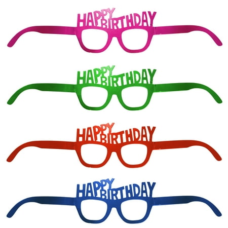 Happy Birthday Multicolor Paper Glasses 8 Count Party Favors by Way to Celebrate