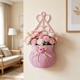 thumbnail image 3 of Fareti Rattan Hanging Planter Basket 9.84X5.54In Woven Decorative Wall Mounted Flower Pot for Garden Patio Balcony Storage Organizer, 3 of 6