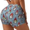 thumbnail image 1 of Balery Snowflake Christmas gnome Pantalones cortos de entrenamiento estampados para mujer, sin costuras, ajustados, para gimnasio, yoga, correr, deportes, ejercicio activo, fitness.-Medium, 1 of 8