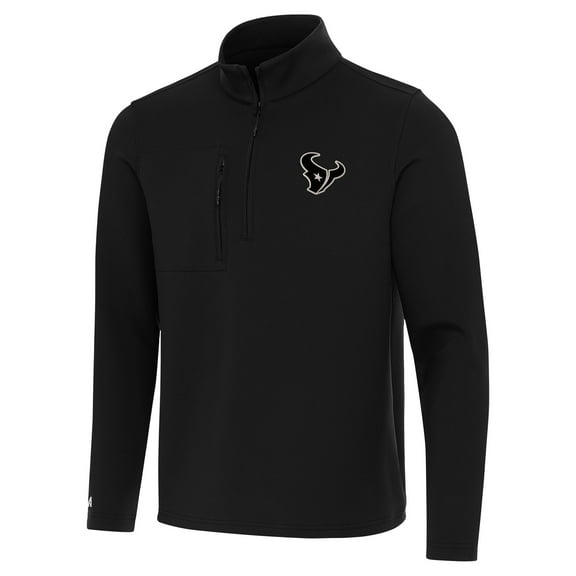Men's Antigua  Black Houston Texans Insider Quarter-Zip Jacket