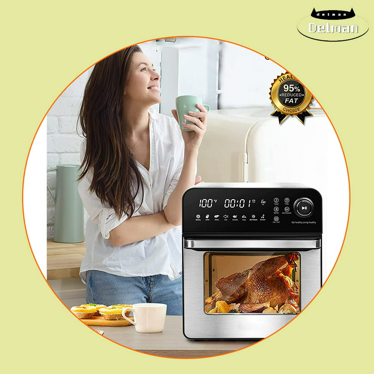 Compact Air Fryer Oven, 7-in-1 Toaster Oven Air Fryer Combo 