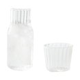 thumbnail image 2 of SPOORYYO Pichet d'Eau en Verre Borosilicate à Rayures Verticales avec Tasse Assortie Infuseur de Fruits, 2 of 9