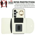 thumbnail image 6 of Allytechgroup Phone Case for Samsung Galaxy S21 FE, PU Leather Galaxy S21 FE Cover with Card Holder, Rotating Ring Stand PU Leather Shockproof Anti-Scratch Wallet Case for Women Men,White, 6 of 7